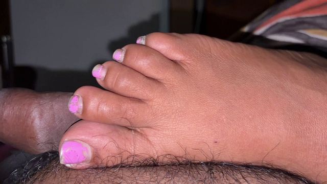 Indian Bhabi Gives Intense Foot Job Leading to a Hot Cum Finish