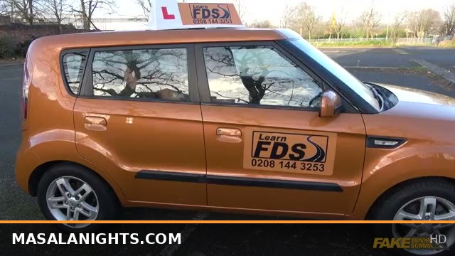 Tanned Student Gets a Classic Facial at the Fake Driving School Session